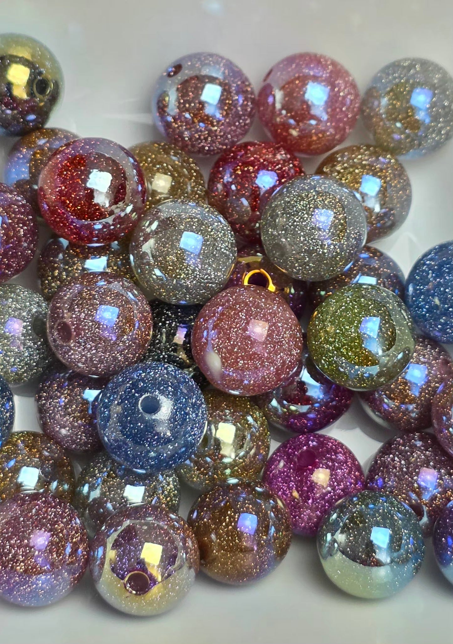Diamond Dust Acrylic Bead Mix – 16mm – 10 Pack