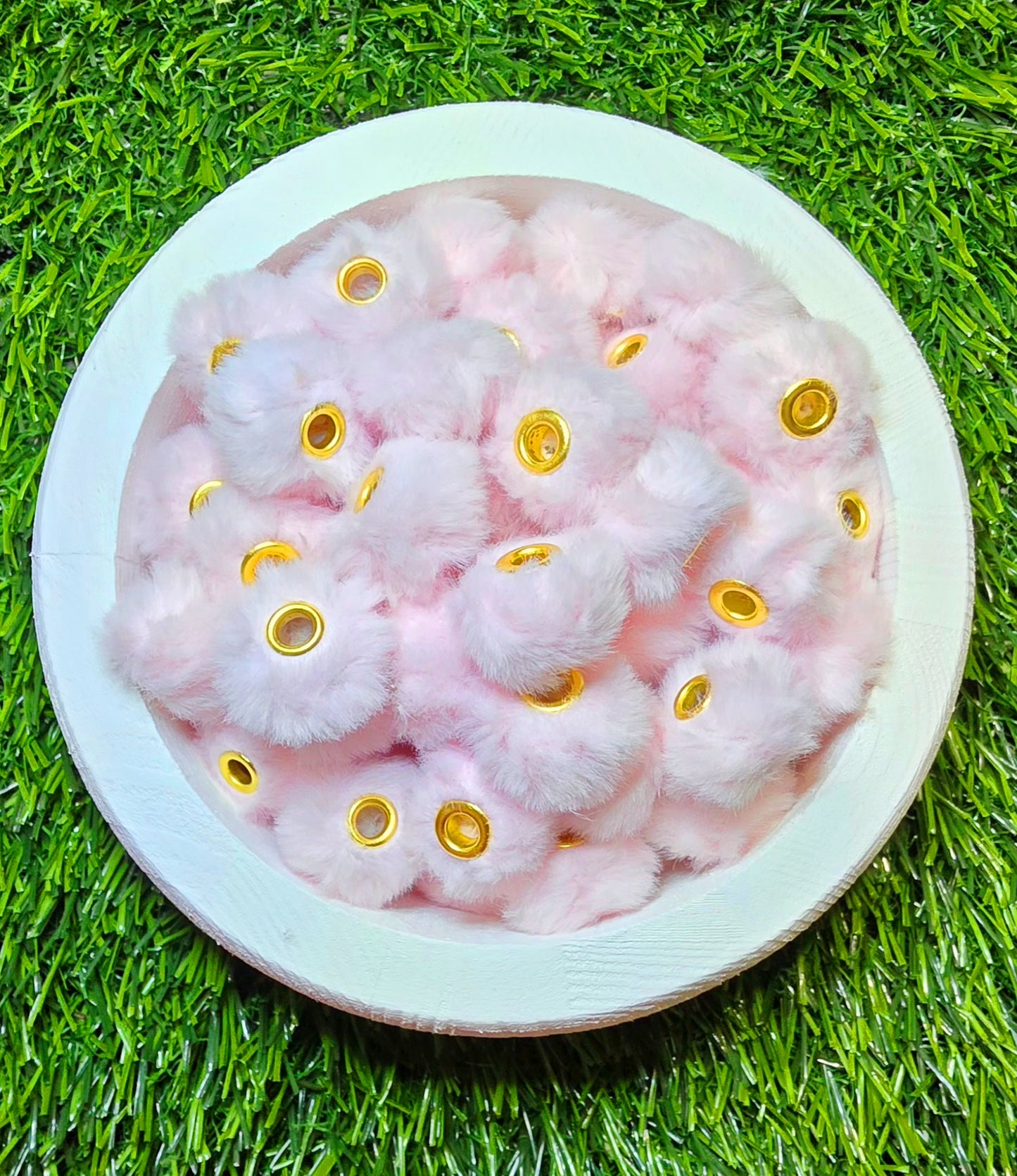 Pink fluffy beads - fluffy spacer 20mm