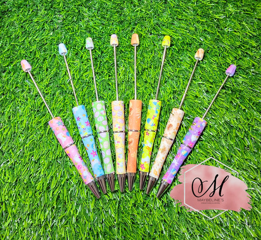 Easter pens bundle - 8 pack - beadable pens