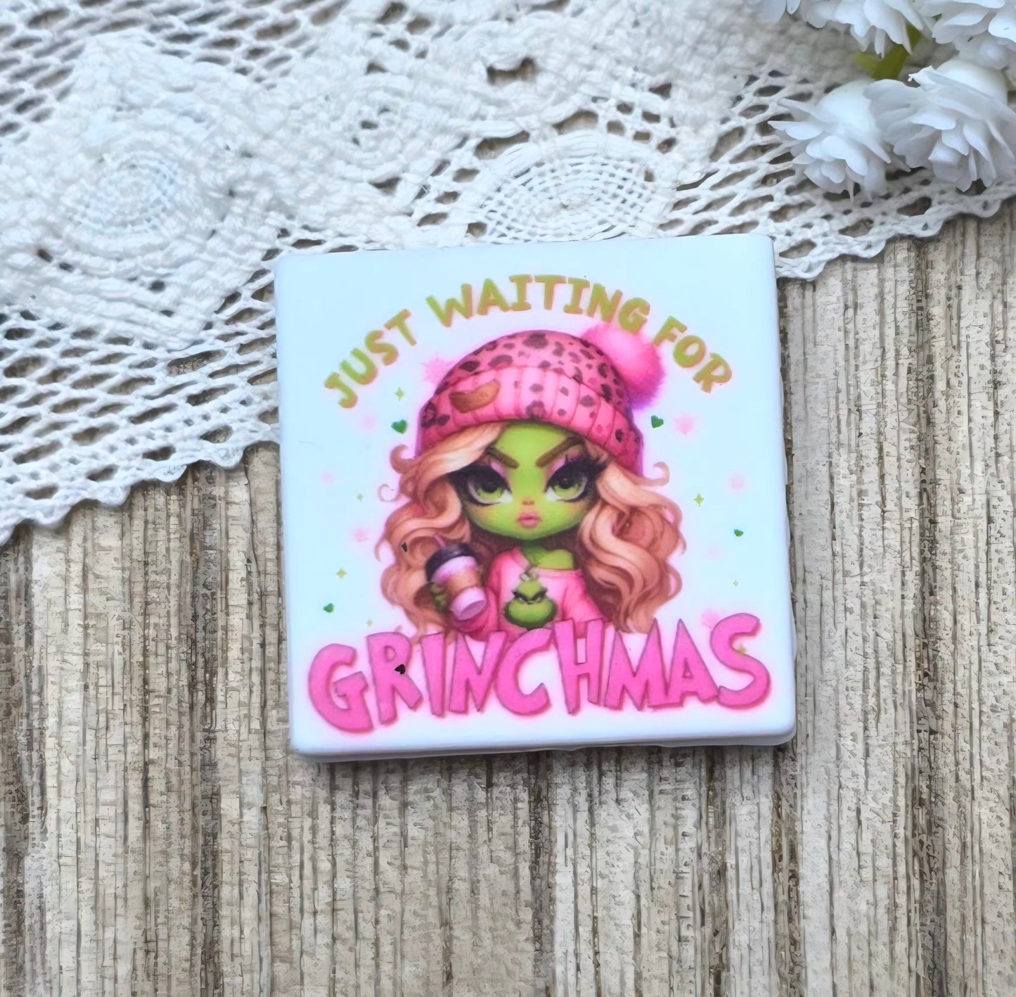 Grinchmas Inspired Girl Silicone Focal Bead – Christmas Diva Focal Exclusive