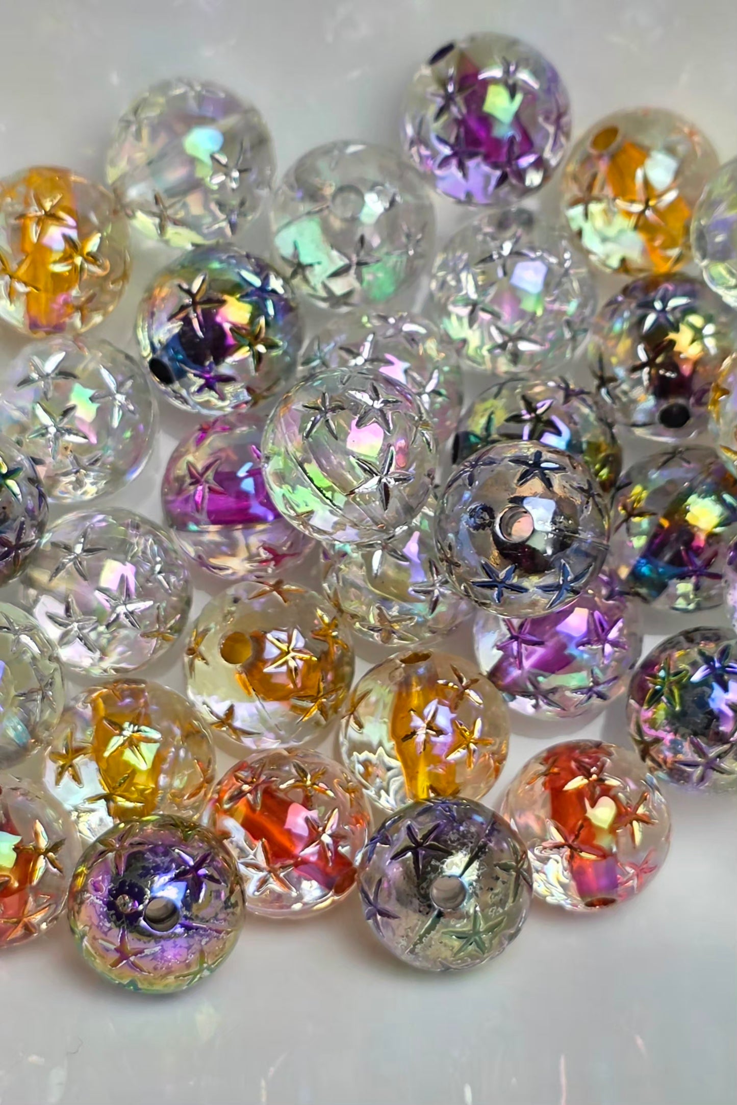 Northern Lights Stars – 16mm Acrylic Bead Mix – 10 Pack