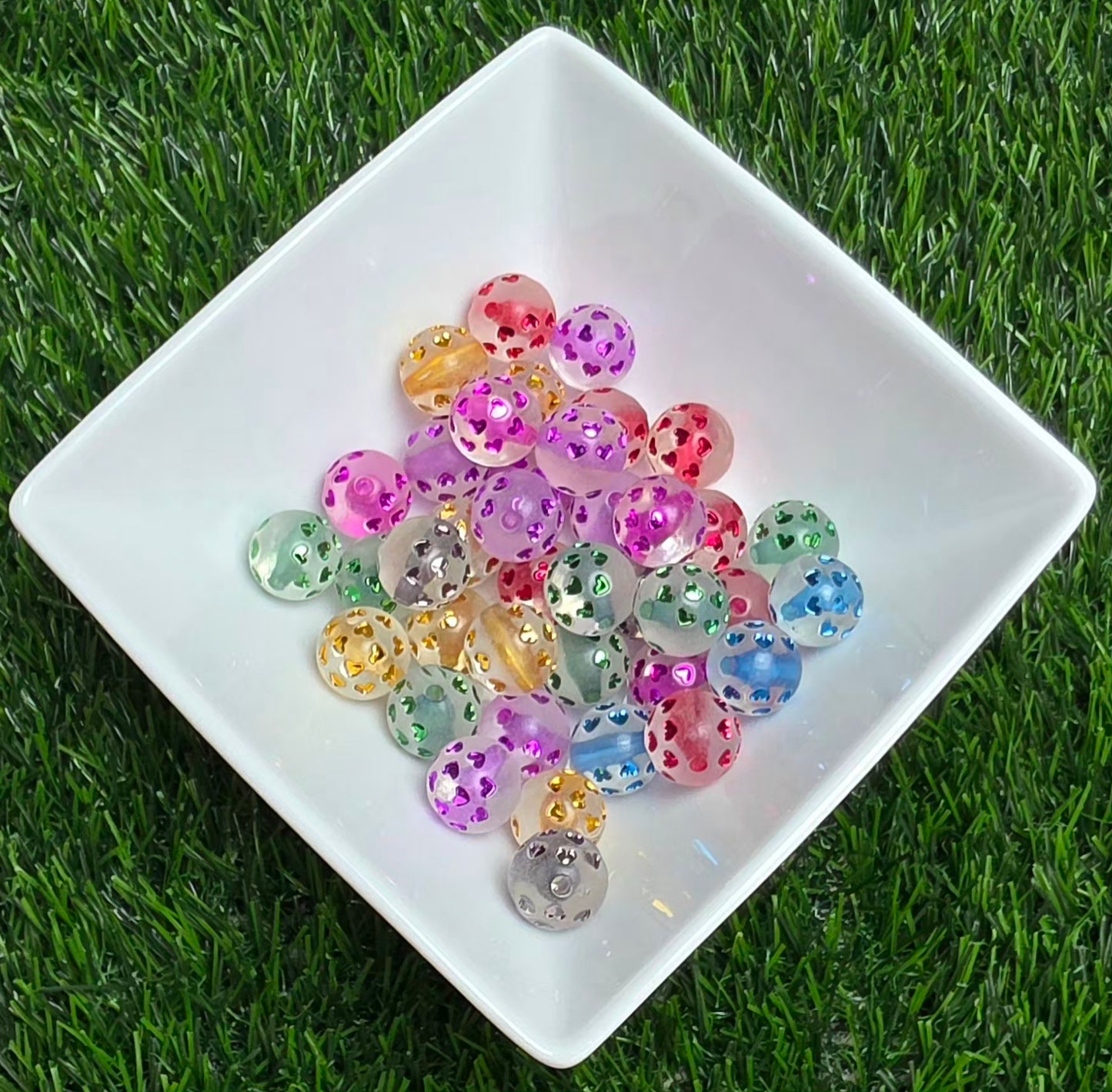 Frosted Love – 16mm Acrylic Bead Mix – 10 Pack