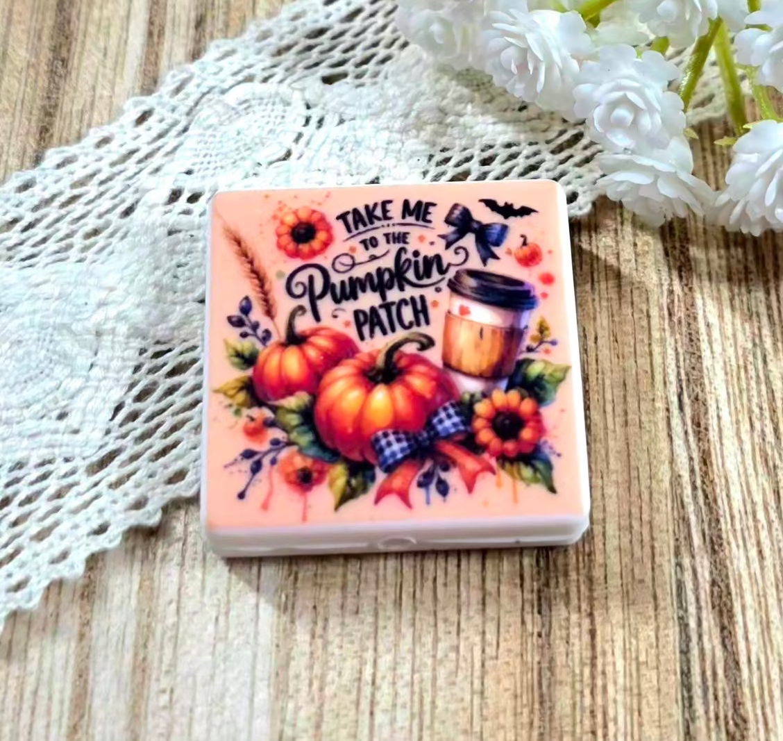 Take Me to the Pumpkin Patch Silicone Focal Bead – Cozy Fall Design