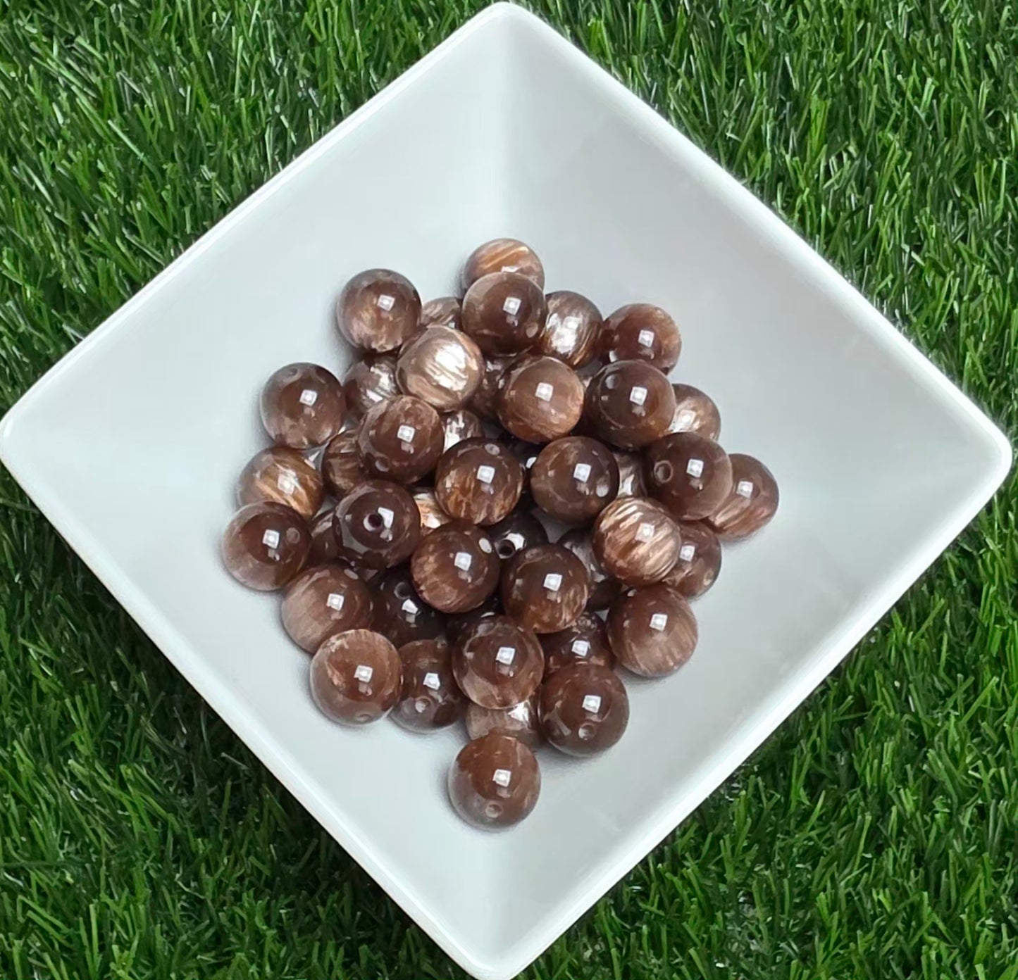 Toasted Caramel 16mm Acrylic Beads – 10 Pack