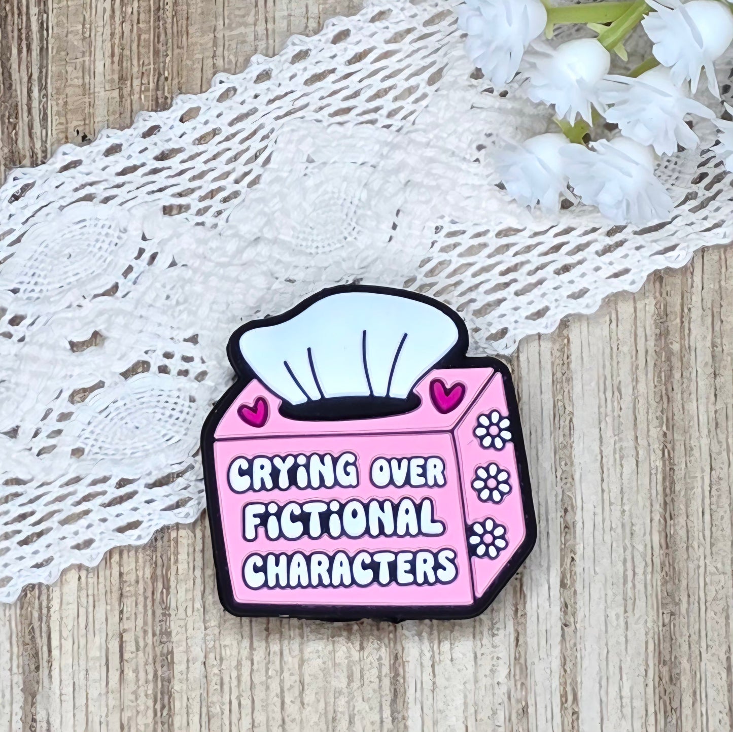 Crying Over Fictional Characters Silicone Focal Bead | Bookish Reader Gift
