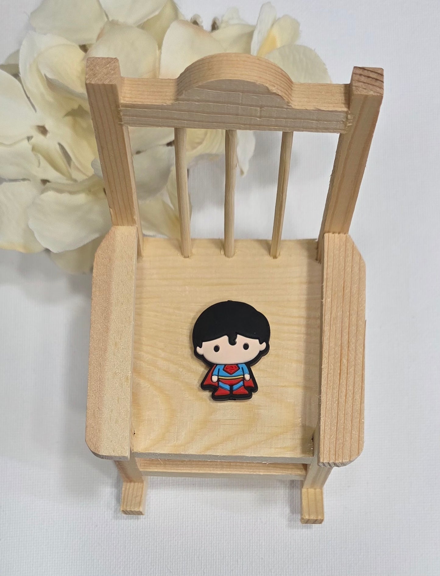 Superhero flying boy silicone focal bead A271a