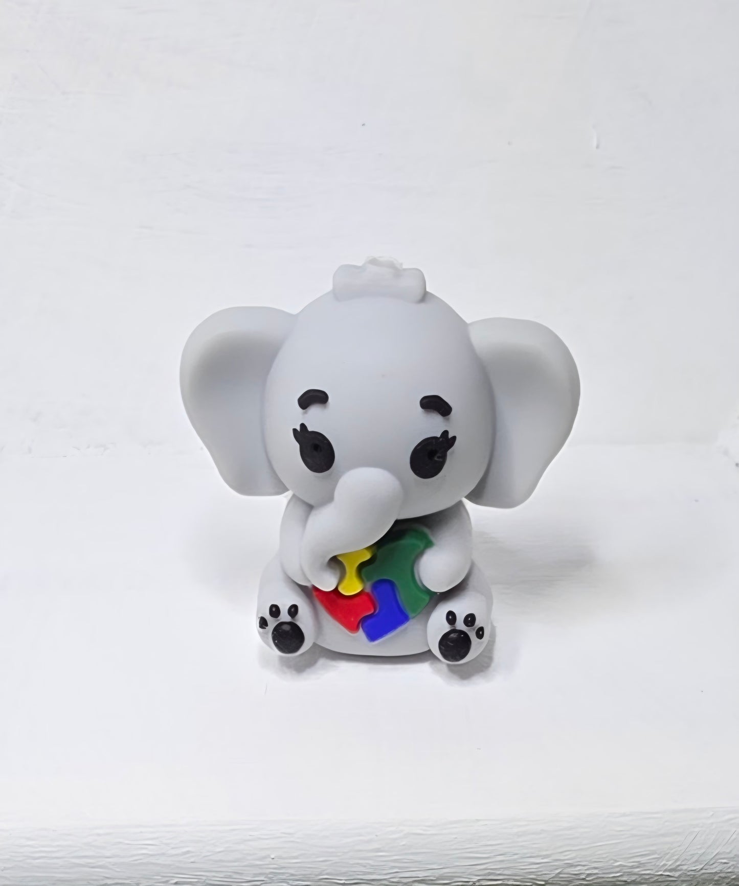 3D Autism Awareness Elephant silicone focal bead - A40