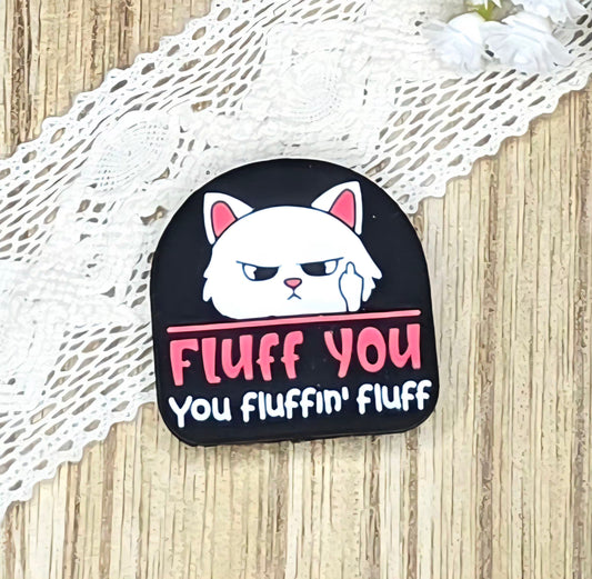 Fluff You Cat Silicone Focal Bead | Funny Cat DIY Craft Supply