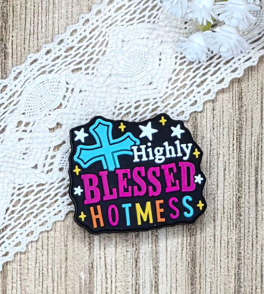 Highly Blessed Hot Mess Silicone Focal Bead
