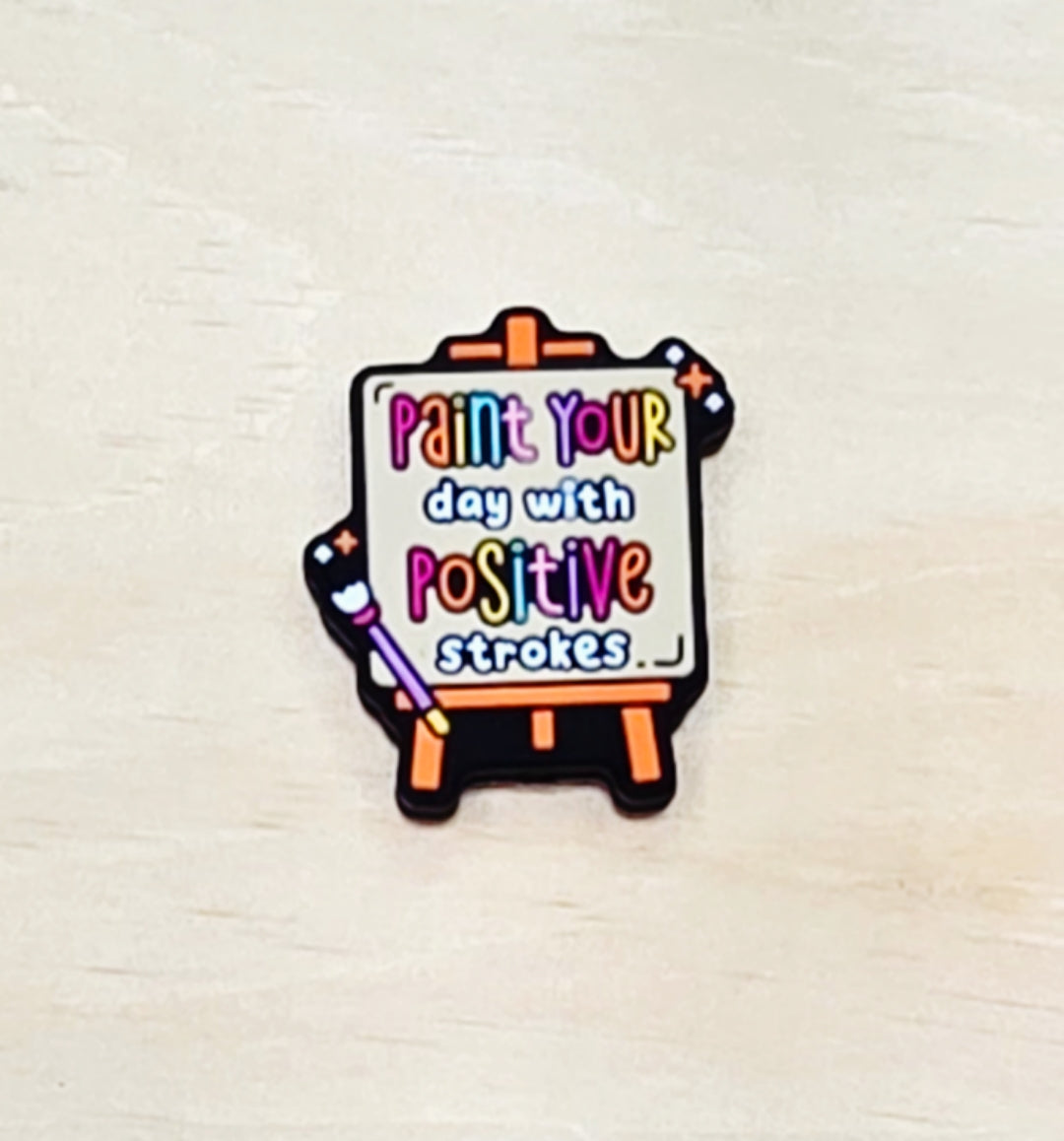 Paint your day with positive strokes silicone focal bead A201