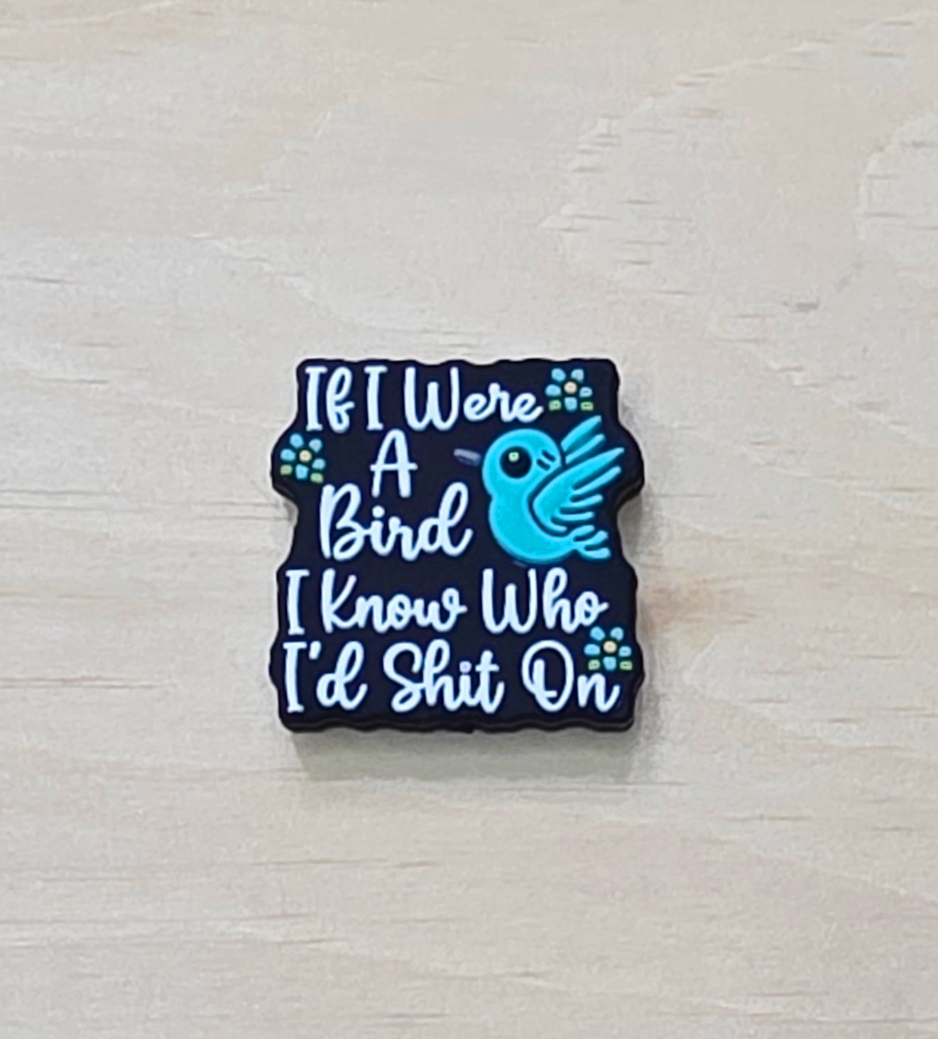 If I was a bird I know who I'd shit on silicone focal bead - A24