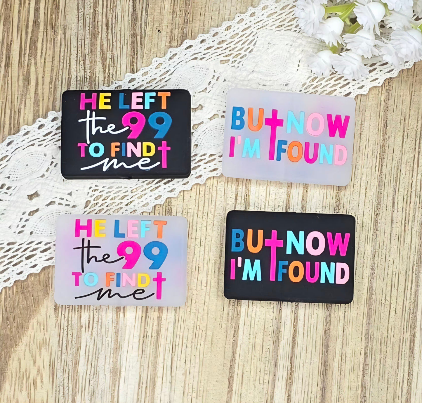 He Left the 99 to Find Me But Now I'm Found Double-Sided Silicone Focal Bead