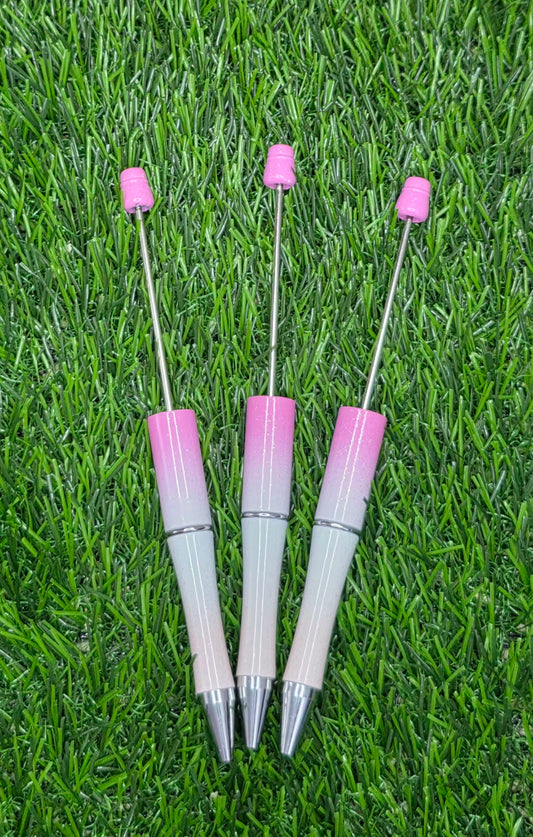 Pink Beadable Pen Blank – Black Ink