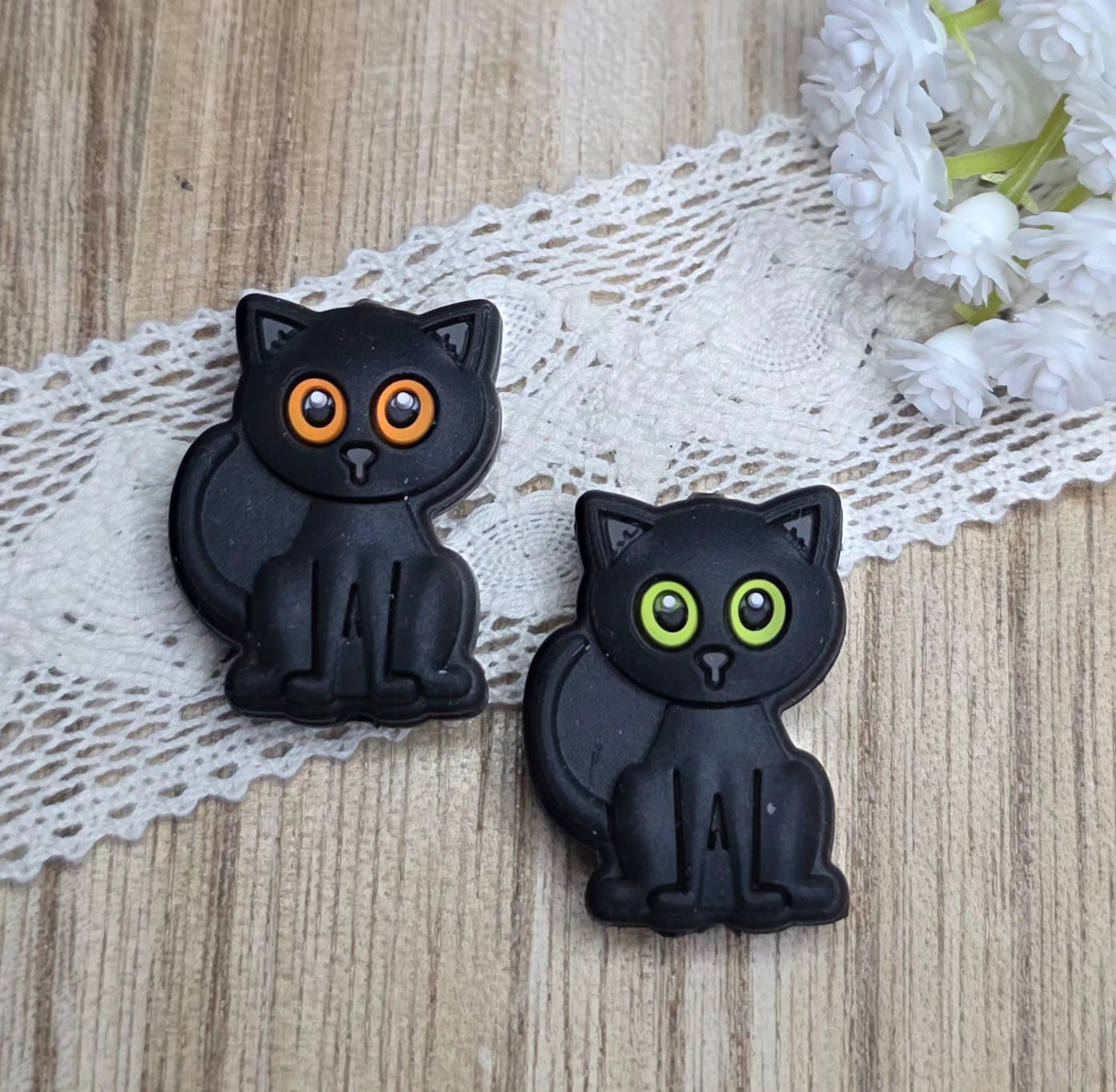 Black Cat Silicone Focal Bead