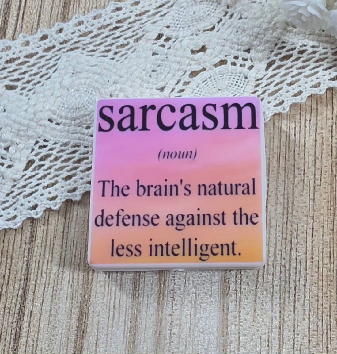 Sarcasm The Brain's Natural Defense Against the Less Intelligent Funny Silicone Focal Bead