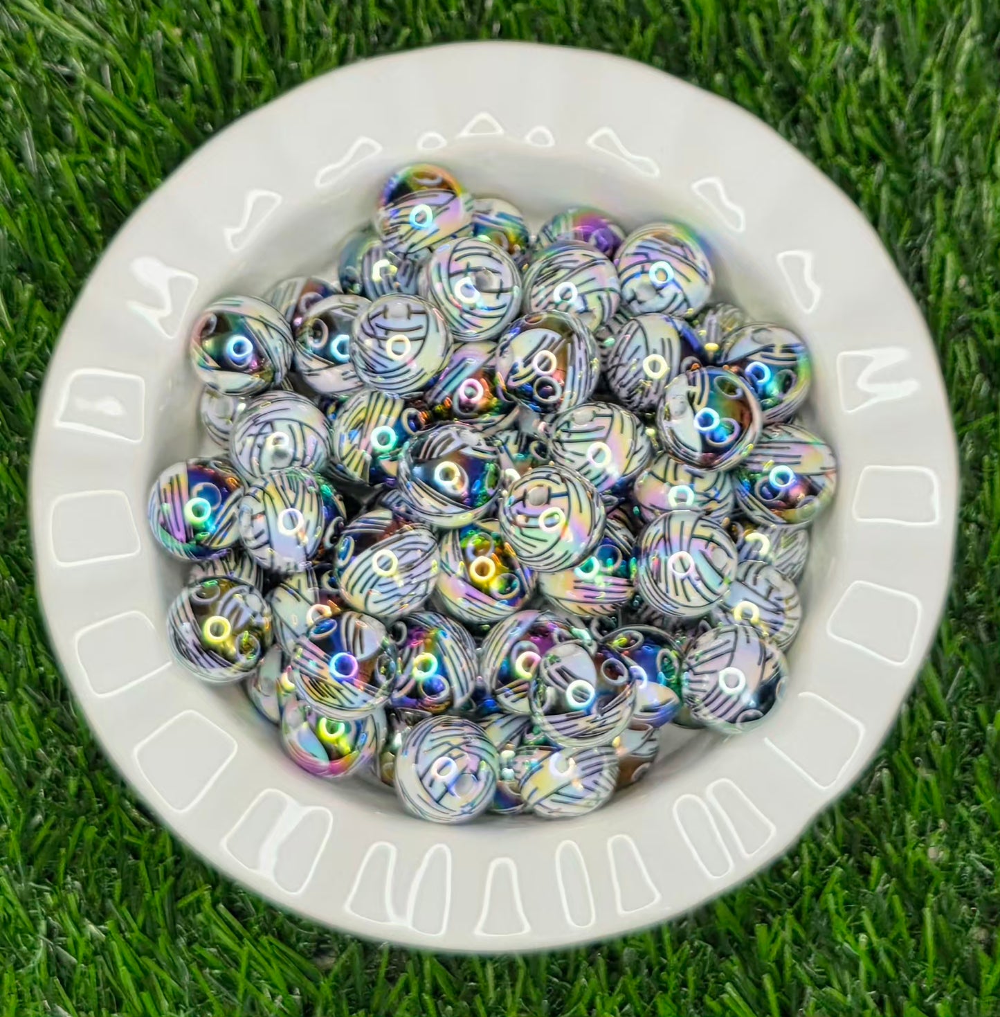 Iridescent Mummy Acrylic Beads – 5 Pack