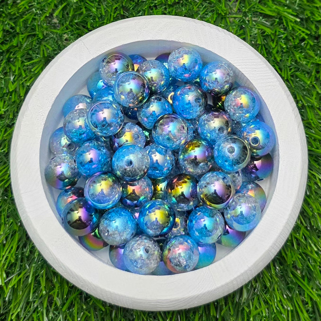 16MM Royal Blue Iridescent Acrylic Beads – 5 Piece Pack