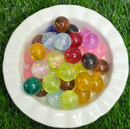 20mm Chunky Glitter Acrylic Beads – 4 Pack