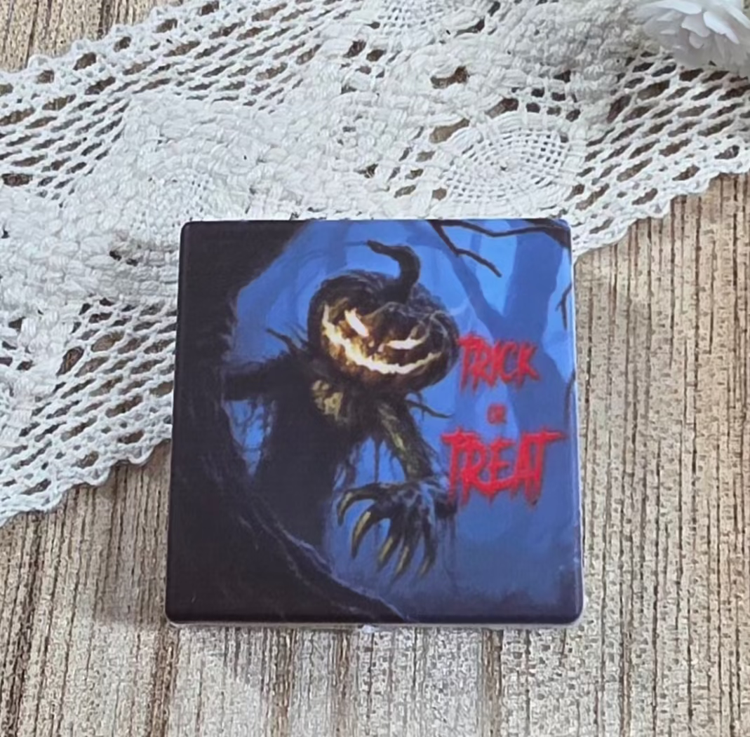 Exclusive Trick or Treat Pumpkin Monster Silicone Focal Bead