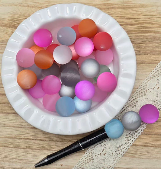 20MM Frosted Cat Eye Acrylic Beads – 4 Piece Pack