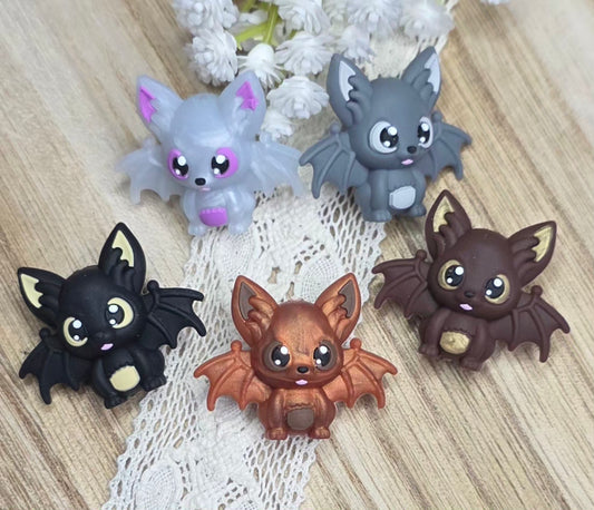 3D Cute Bat Silicone Focal Bead