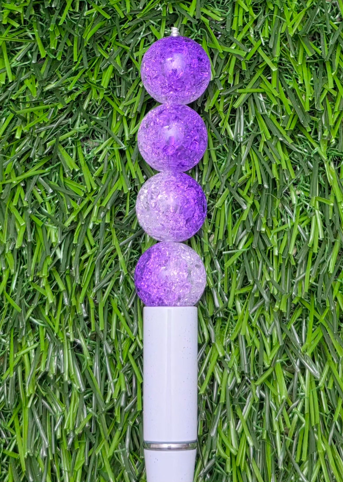 16MM Purple Clear Two-Tone Crackle Acrylic Beads – 6 Piece Pack