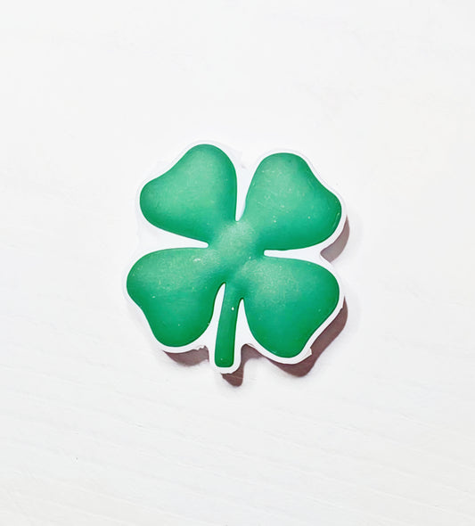 Four leaf clover silicone focal bead - A106