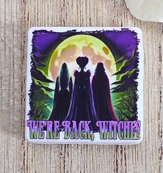 Hocus Pocus “We’re Back, Witches” Silicone Focal Bead – Halloween Inspired