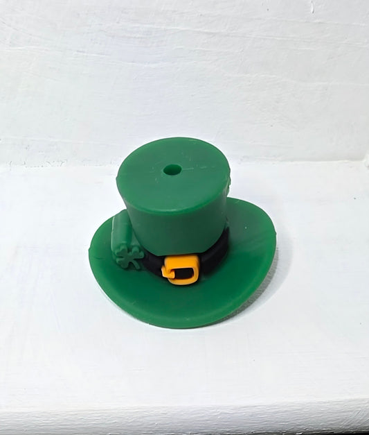 St. Patrick hat - 4 leaf clover hat - Silicone focal bead - A107