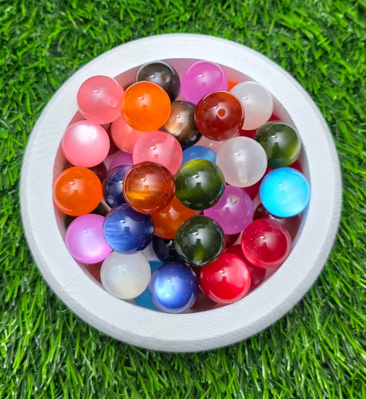 20mm Shinny Cat Eye Acrylic Beads – 4 Piece Pack
