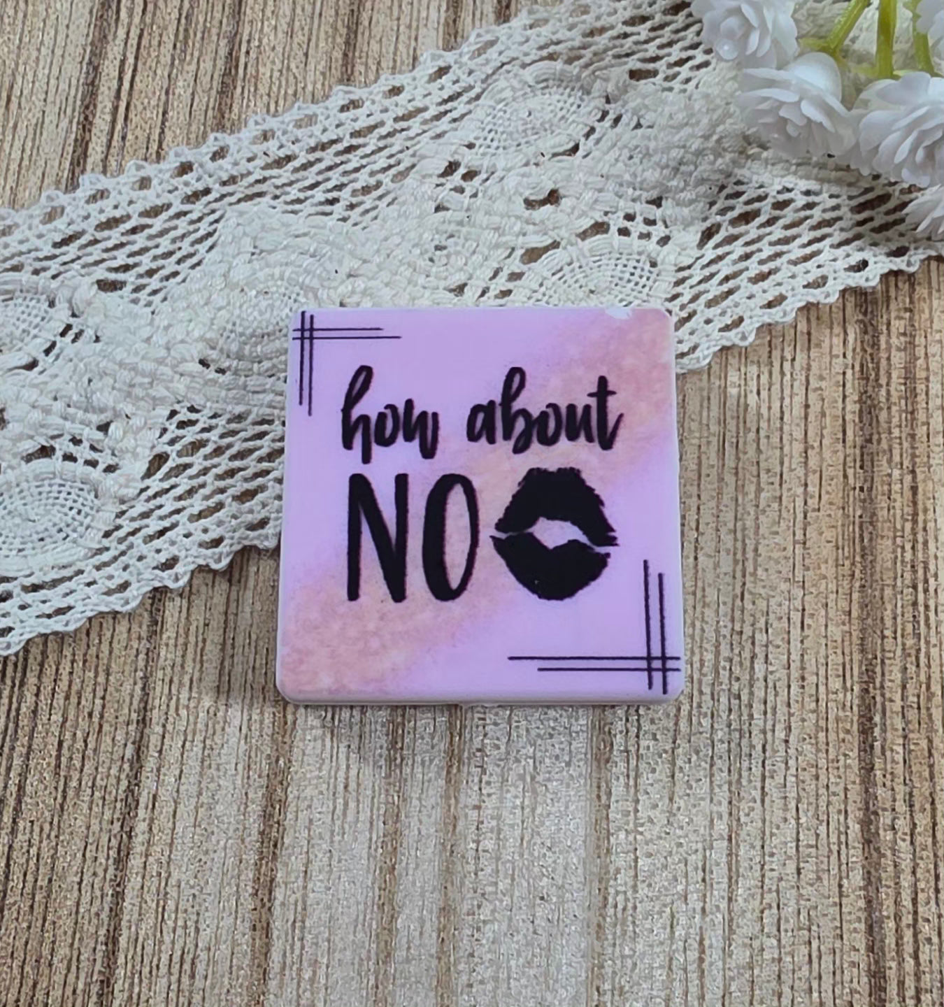 How About No Funny Silicone Focal Bead