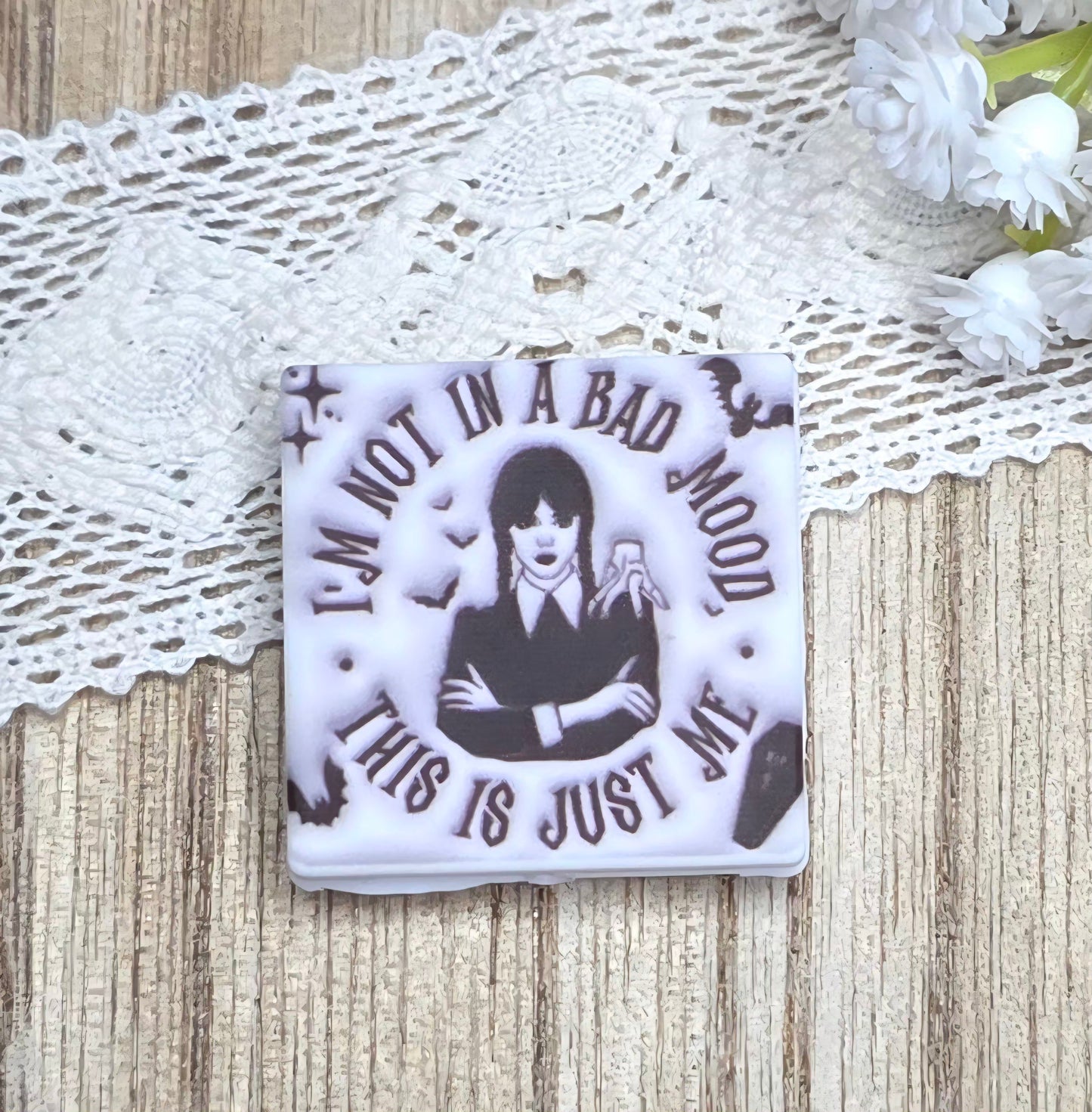 Spooky Goth Girl Silicone Focal Bead