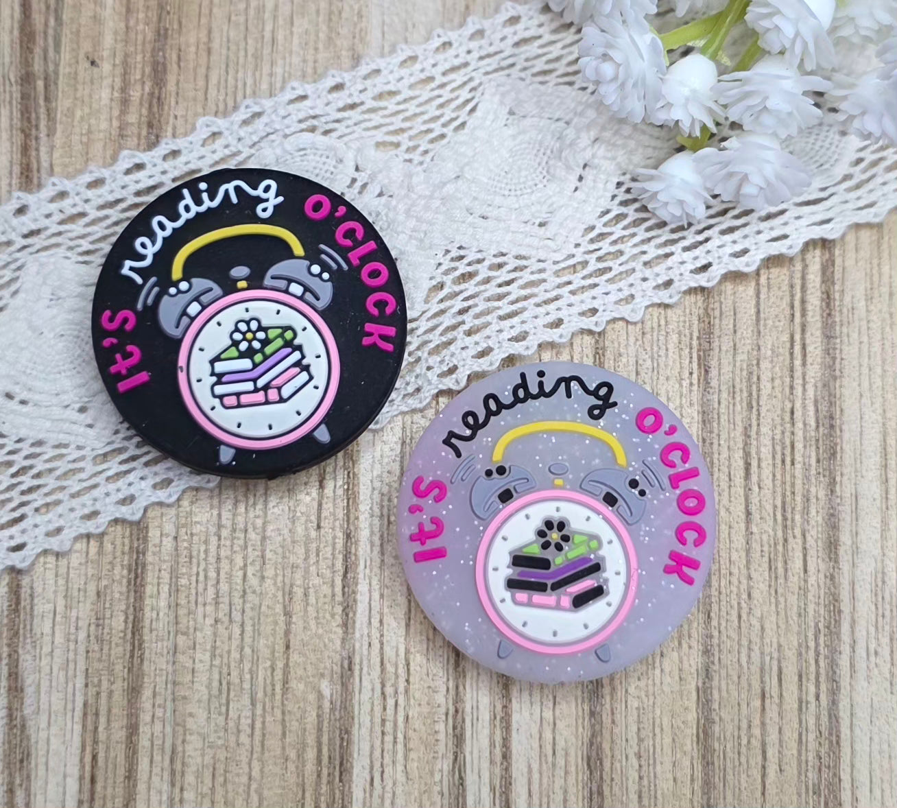 It’s Reading O’Clock Book Lover Silicone Focal Bead