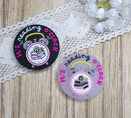 It’s Reading O’Clock Book Lover Silicone Focal Bead
