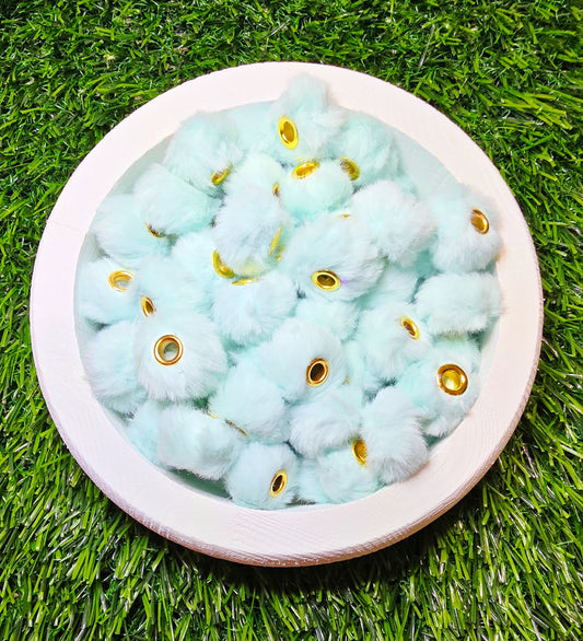 Light blue fluffy beads - fluffy spacer 20mm