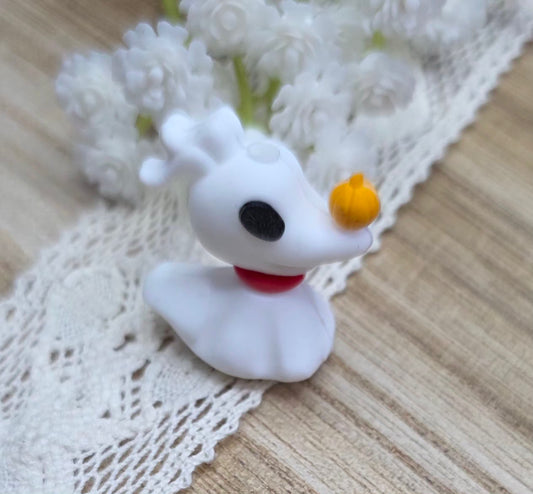3D Ghost Pup Pumpkin Silicone Focal Bead