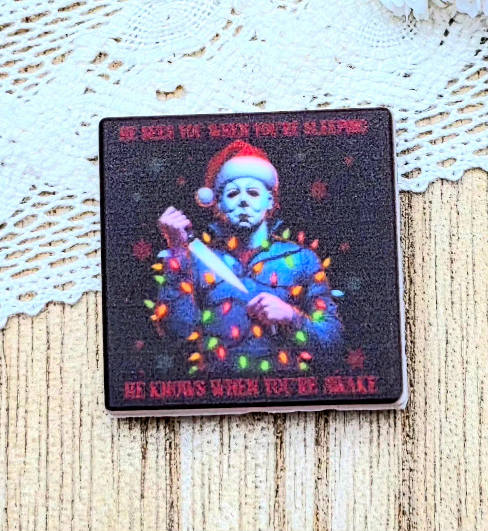 He Sees You When You’re Sleeping Horror Christmas Silicone Focal Bead Exclusive