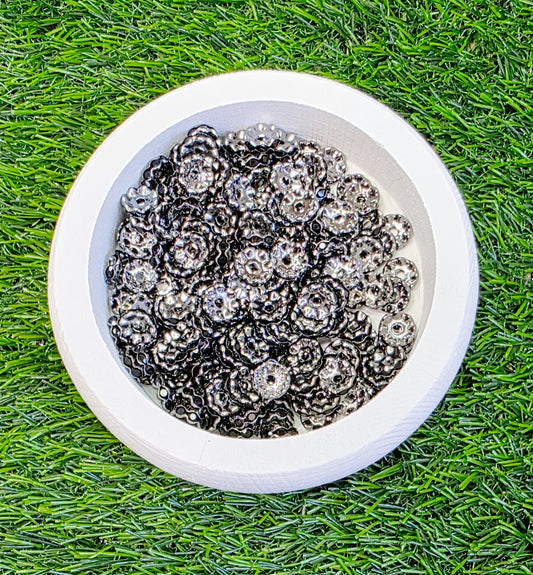 12mm gunmetal spacers with black rhinestone