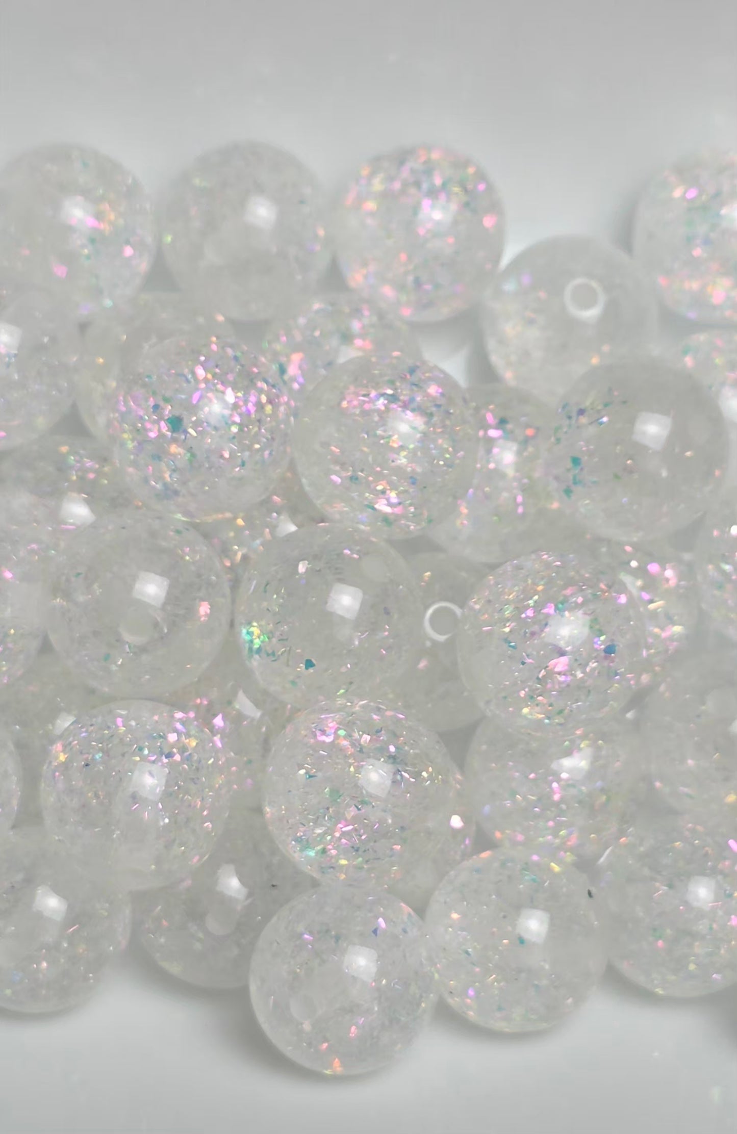 Winter Frost Acrylic Beads – 16mm – 10 Pack