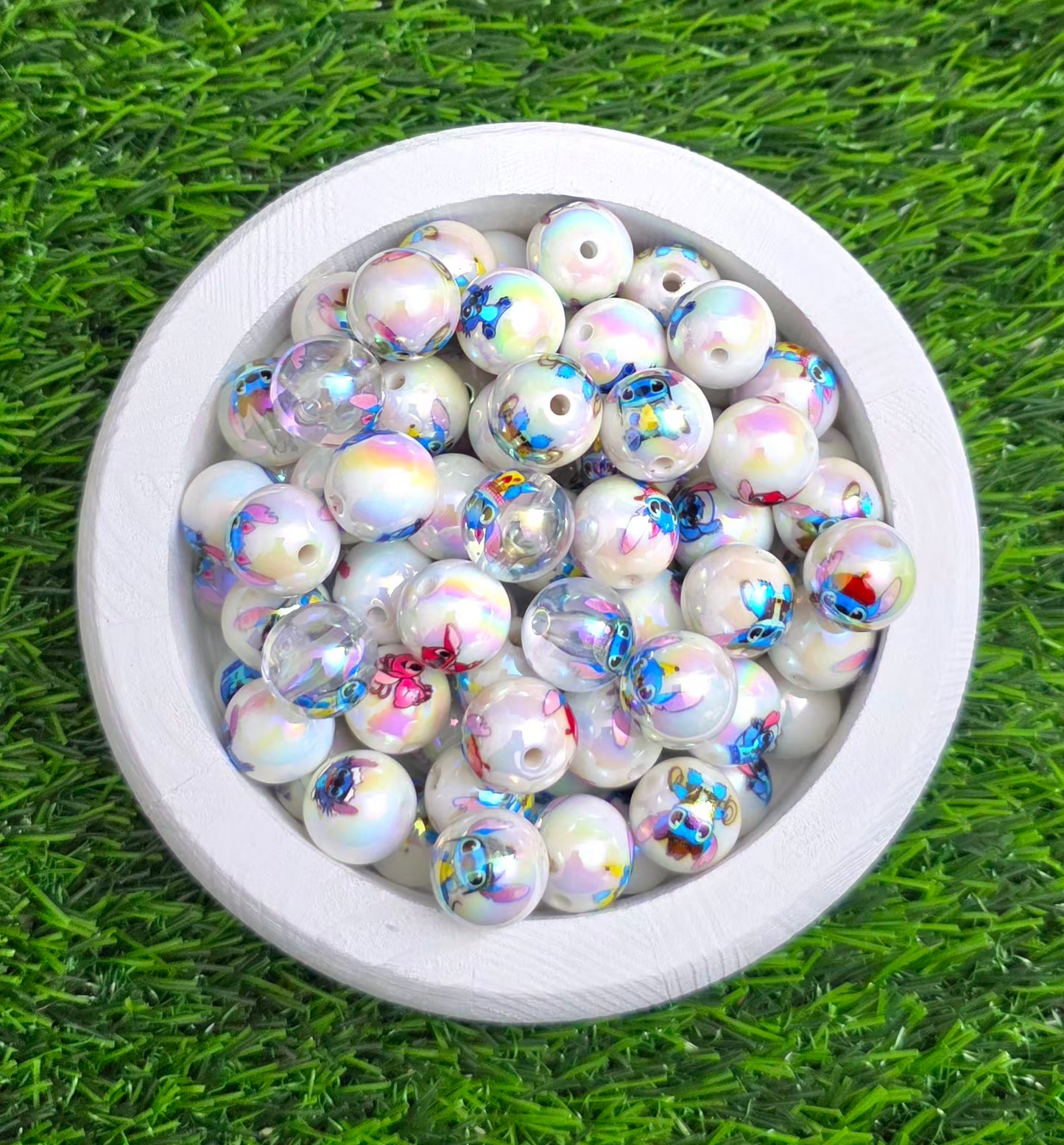 16mm Blue Character Acrylic Beads – 5 Piece Pack
