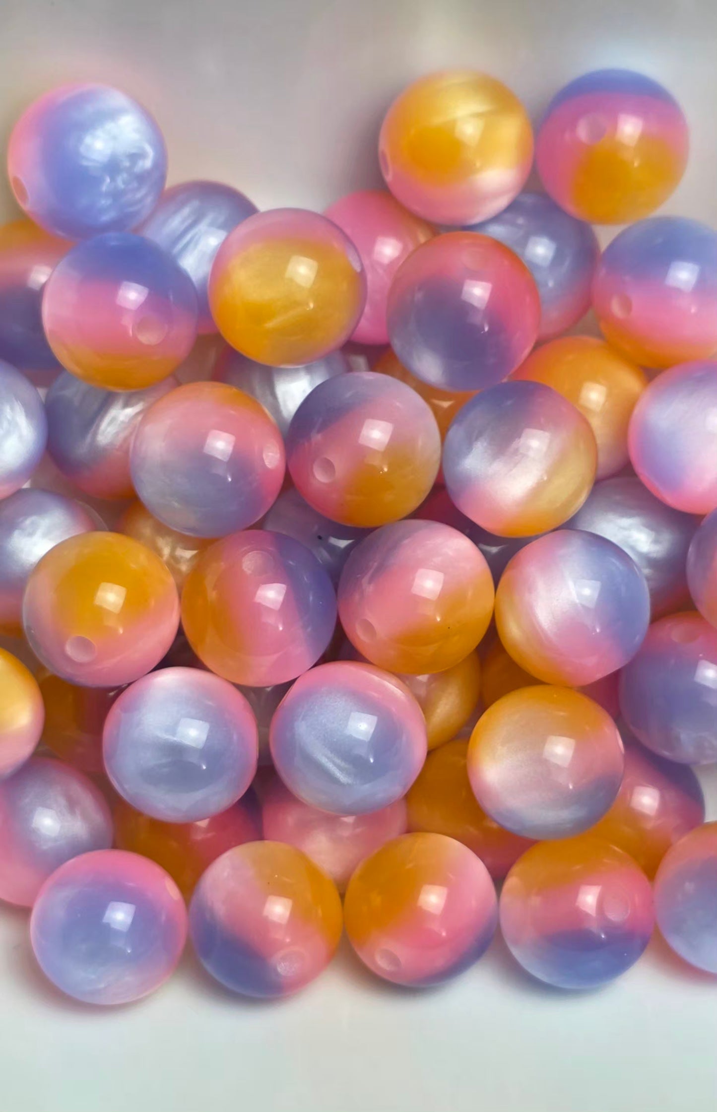 Unicorn Sorbet Acrylic Beads – 16mm – 10 Pack
