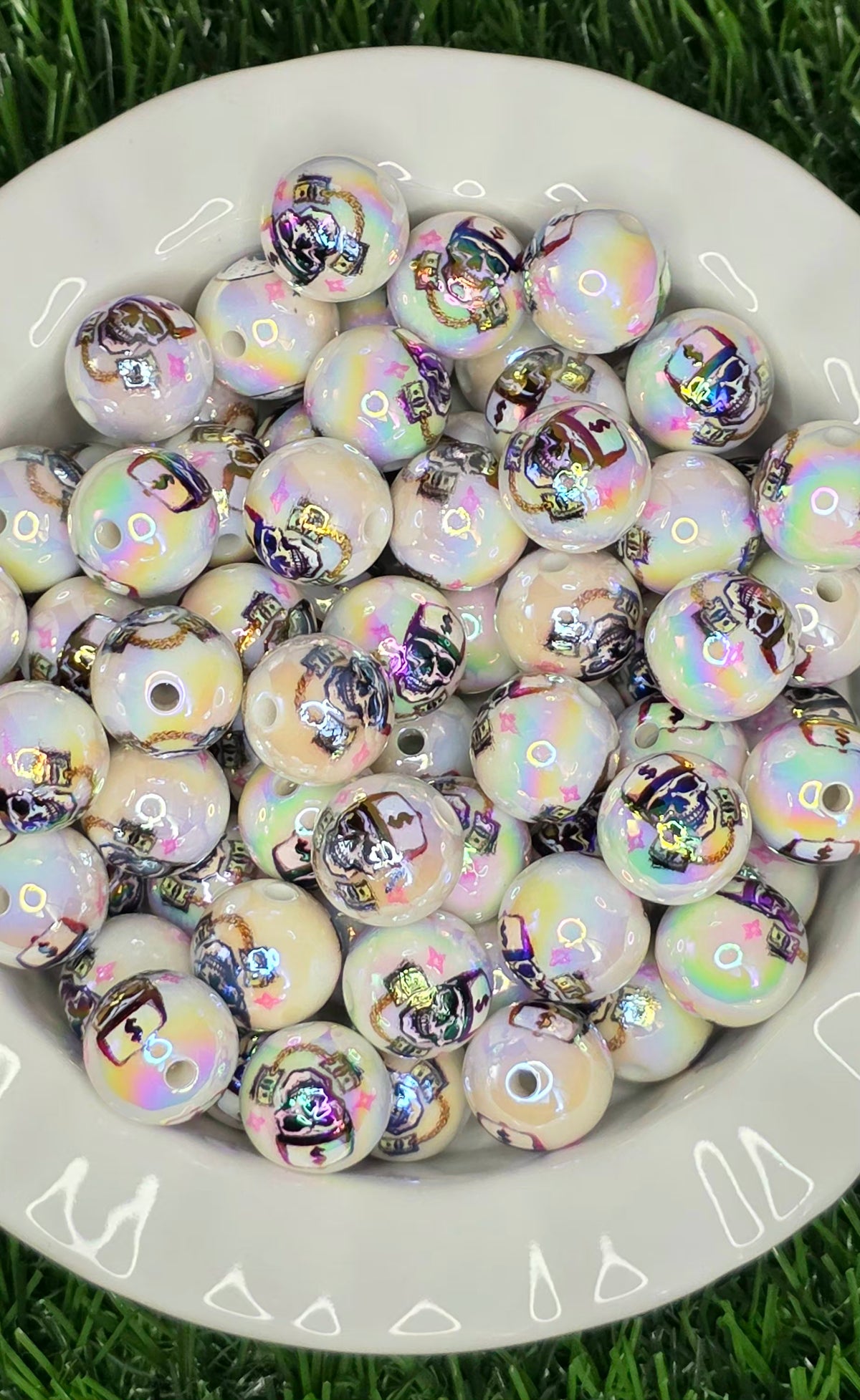 Dead Money Skull Acrylic Beads – 5 Pack