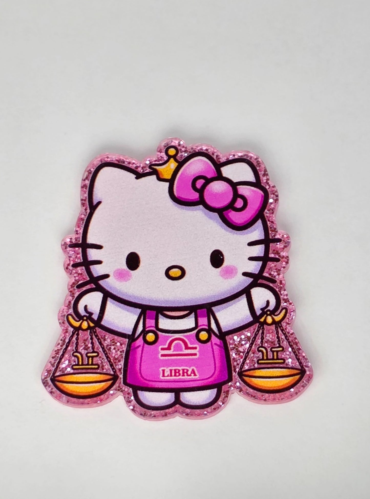 HK Libra zodiac sign acrylic flatback - Kitty girl flatback - FB10