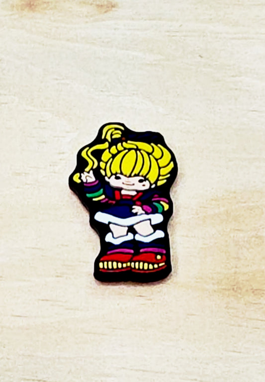 Rainbow girl silicone focal bead, bright Rainbow girl silicone focal bead A260