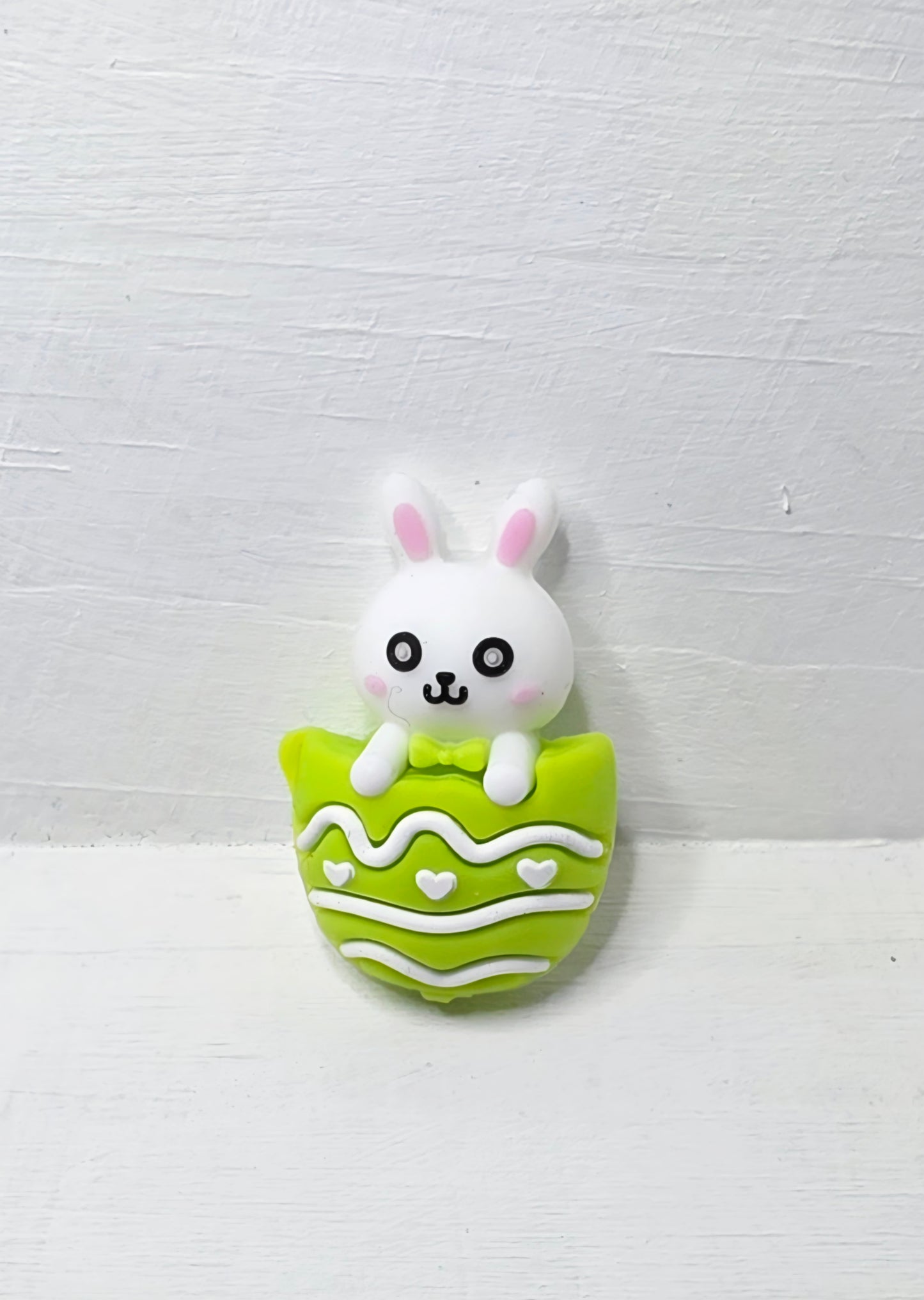 3D Easter Bunny in egg silicone focal bead - A230A