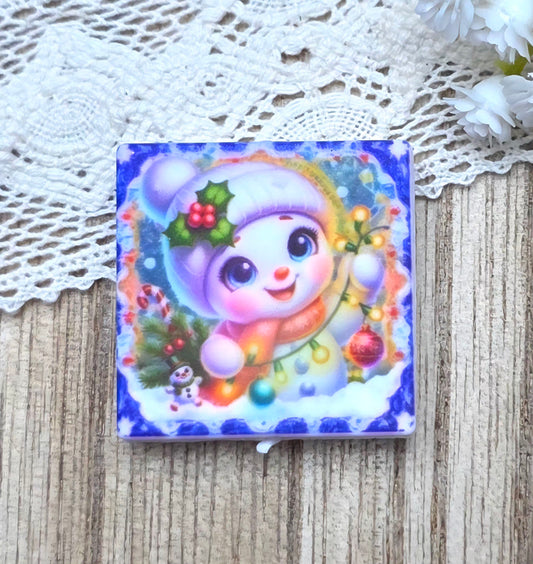 Cute Christmas Snowman Silicone Focal Bead – Winter Holiday Focal Exclusive