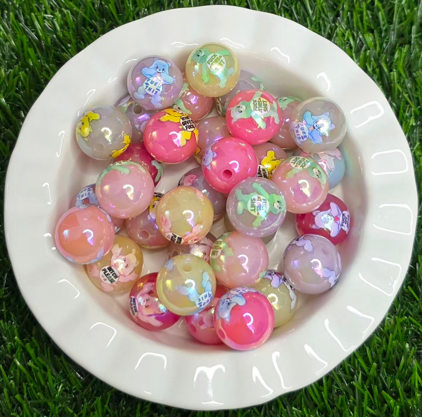 20mm No Filter Bears Acrylic Beads – 4 Pack