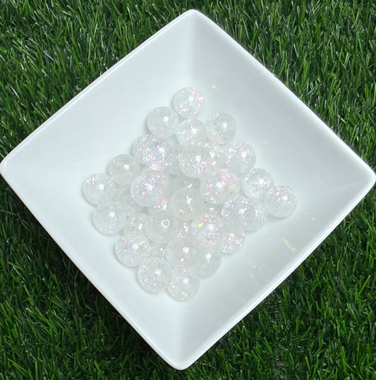 Winter Frost Acrylic Beads – 16mm – 10 Pack