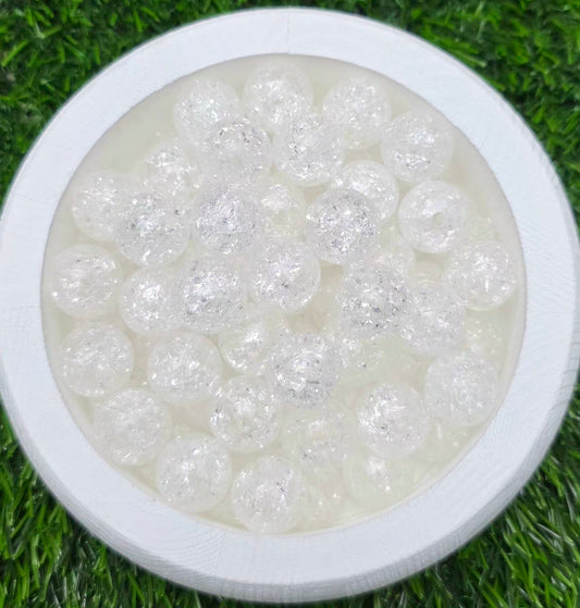 16MM Clear Crackle Acrylic Beads – 6 Piece Pack