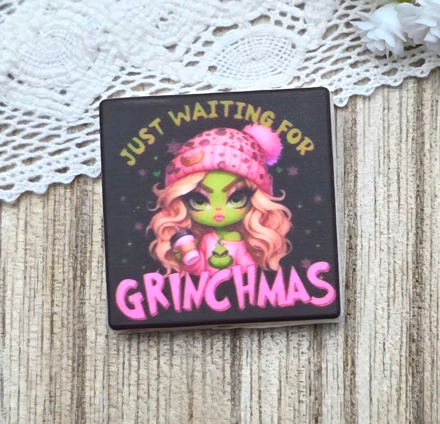 Grinchmas Inspired Girl Silicone Focal Bead – Christmas Diva Focal Exclusive